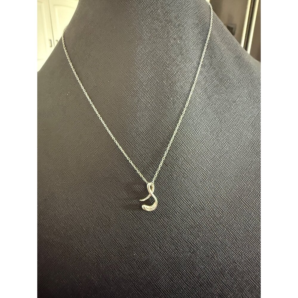 Sterling Silver Giani Bernini Abstract Alphabet  Letter S Pendant Necklace